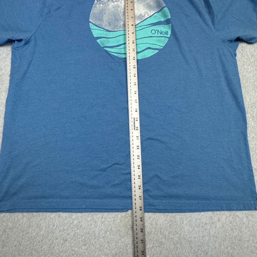 O'Neill Mens XXL Blue Heather Graphic Wave Logo Short Sleeve T-Shirt - Picture 5 of 5